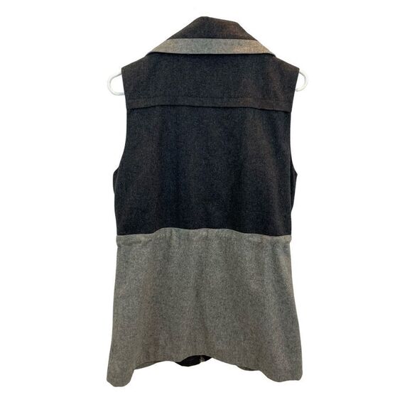 Firmiana Brand Wool‎ Blend Mutlitone Grey Color Block Vest Zipper Size Large - Picture 3 of 10